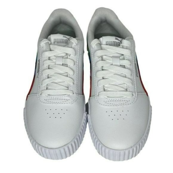 Puma White Carina Tie Dye Big Kids Soft Foam Athletic Shoes Junior Size 4C - Picture 6 of 14